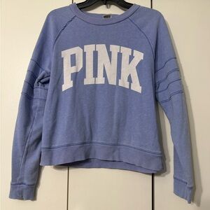 Victoria’s Secret Pink Periwinkle Distressed Crewneck Sweatshirt Purple